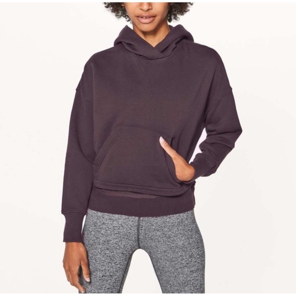 Lululemon Scuba Oversized Hoodie Pullover Sweatshirt Dark Plum sz 4 - Picture 2 of 7